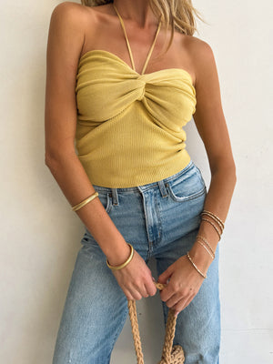 Ground Breakers Halter Top in Lemon - Stitch And Feather
