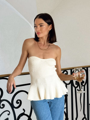 Wren Strapless Knit Top - Stitch And Feather