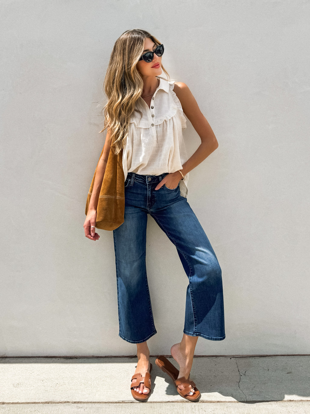 Maisie Textured Ruffle Blouse - Stitch And Feather