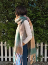 Cozy Plaid Scarf in Green