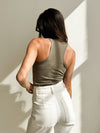 City Streets Racerback Tank in Dusty Olive - Stitch And Feather