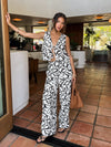 Printed wide leg pant - ENF71835GK, Wht/blk - Stitch And Feather