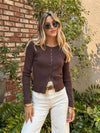 Teddy Ribbed Top in Espresso - Stitch And Feather