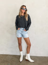 Delia Textured Knit Sweater in Charcoal