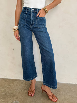 Patch Pocket Wide Leg in Dark