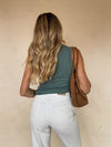 Lottie V-Neck Tank in Emerald