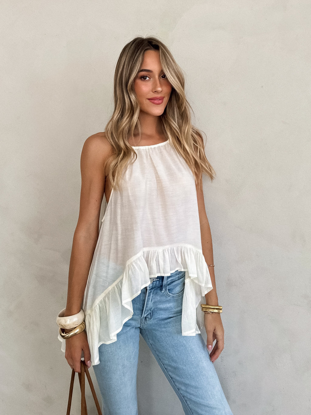 Willow Ruffle Halter Top - Stitch And Feather