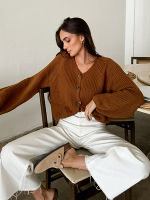 Cinnamon Chunky Knit Sweater - Stitch And Feather