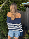 Stick With Me Oversized Sweater in Navy - Stitch And Feather