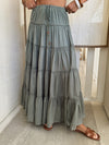 Short and Sweet Tiered Skirt in Olive - Stitch And Feather