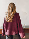 Laken Knit Sweater in Wine - Stitch And Feather