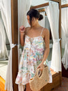 Beach print swing mini dress- ID30954G, Crm/multi - Stitch And Feather