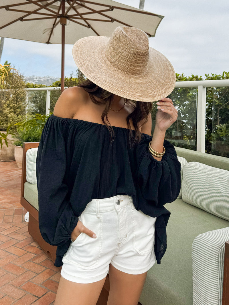 Ginny Gauze Mini Dress in Black - Stitch And Feather