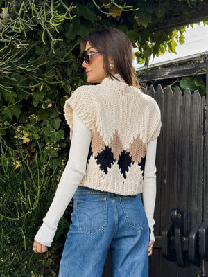 Rocky Knit Sweater Vest - Stitch And Feather