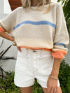 Melon Burst Stripe Knit Sweater - Stitch And Feather