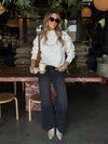 Button collar sweater- SWT5097A, Off white - Stitch And Feather