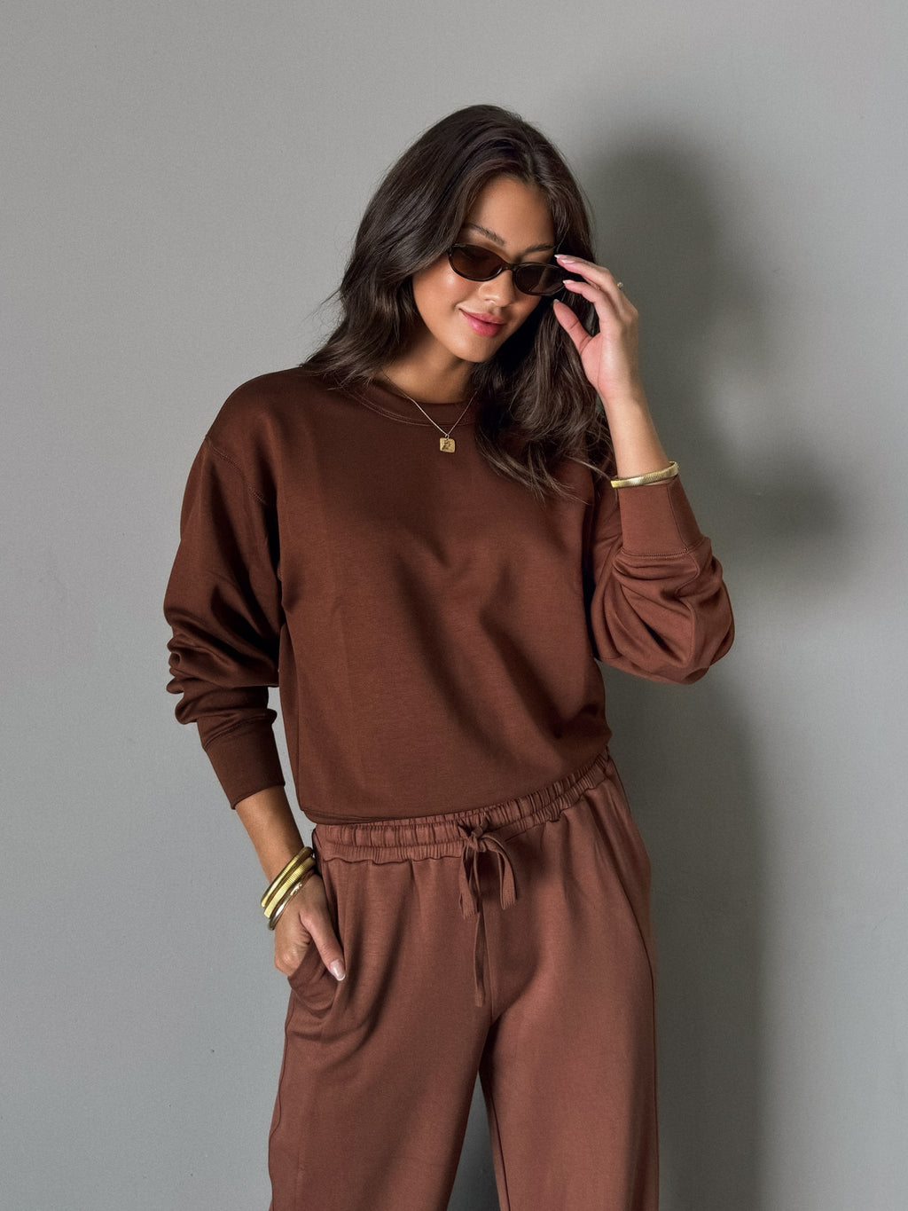 Lena Sweatshirt in Chestnut - Stitch And Feather