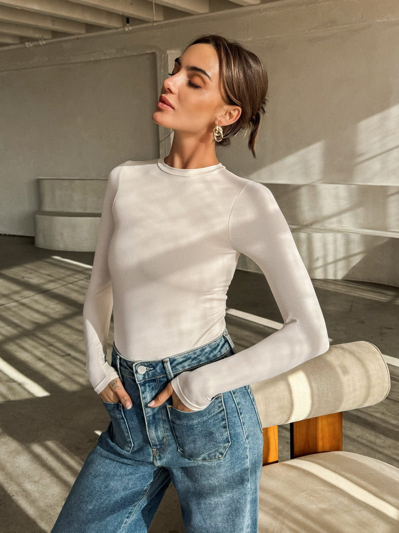 Out of Your League Bodysuit in Cream