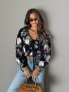 Allegra Embroidered Tie Front Blouse