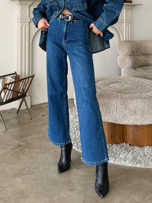 Rios High Rise Jeans in Dark Denim - Stitch And Feather