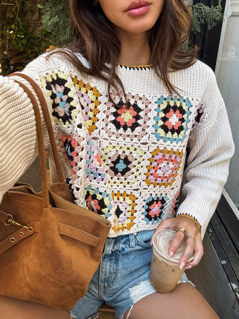 Haisley Patchwork Crochet Sweater