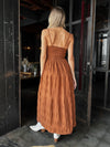 Terracotta Crinkle Maxi Dress - Stitch And Feather