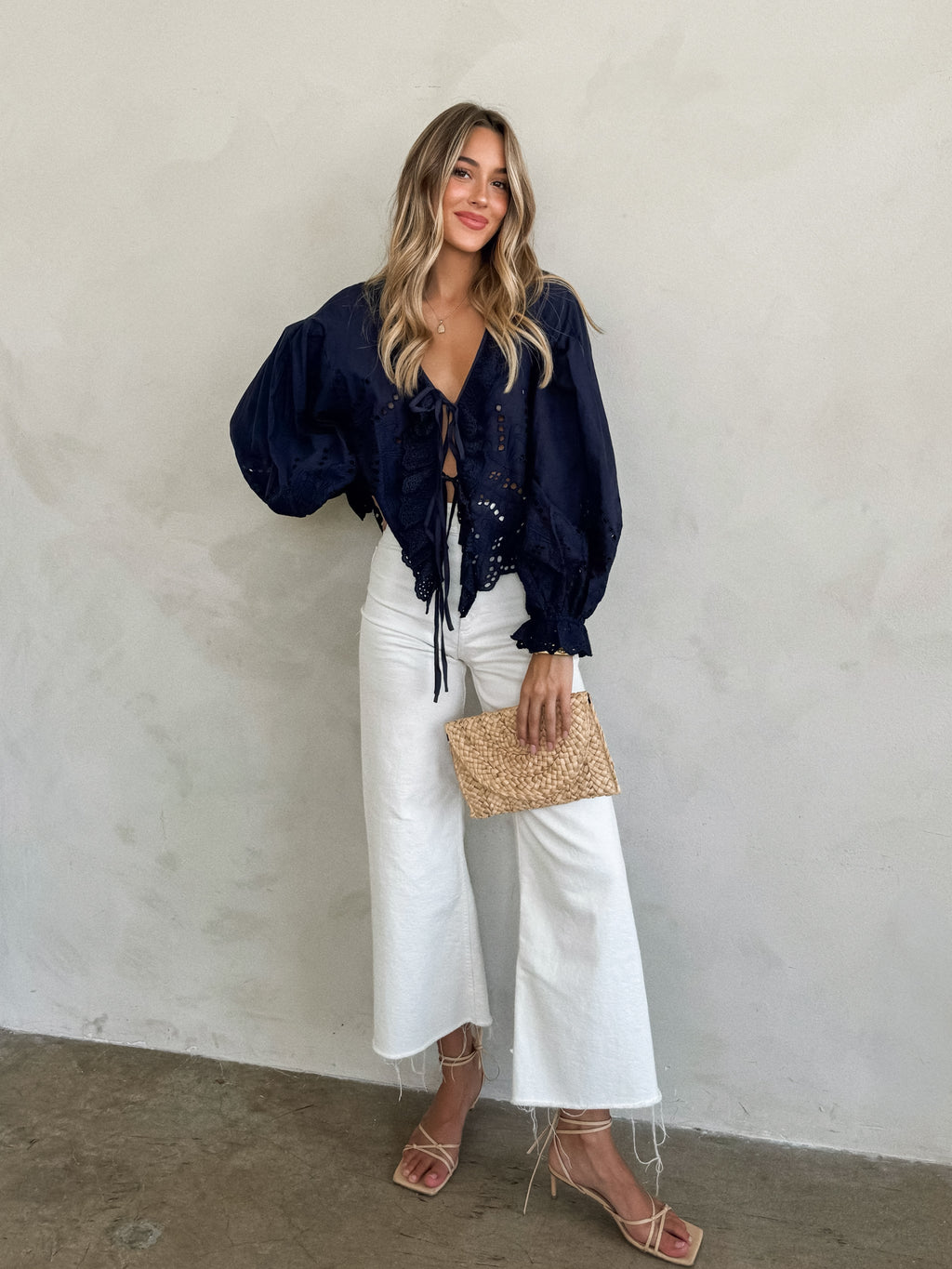 Into It Eyelet Blouse in Midnight