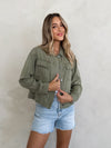 Elianna Cropped Shacket in Sage