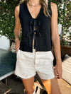 Talia Knit Tie Vest in Black - Stitch And Feather