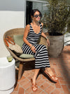 Striped knit bodycon dress- ED1520, Blk/wht - Stitch And Feather