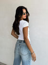 Rowan Scoop Neck Tee in White - Stitch And Feather