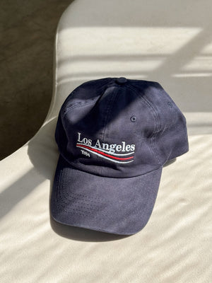 Los Angeles 1984 Baseball Cap in Navy - Stitch And Feather