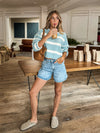 Azure Stripe Knit Sweater - Stitch And Feather