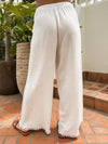 Next Exit Linen Pants in Off White - Stitch And Feather