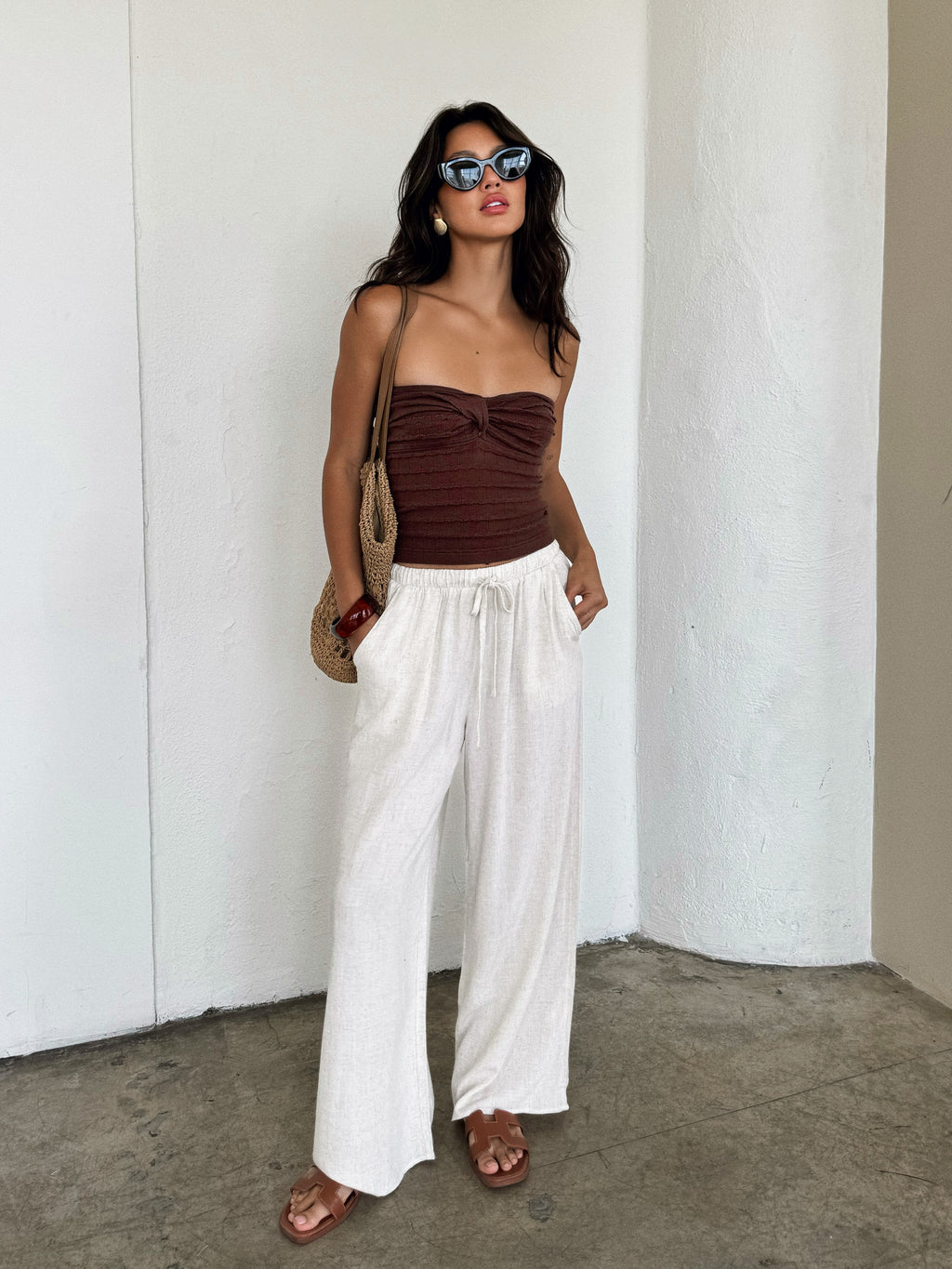 Cacao Knit Tube Top - Stitch And Feather