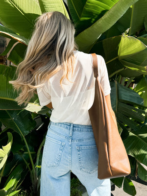 On The Edge Mesh Top in Cream - Stitch And Feather