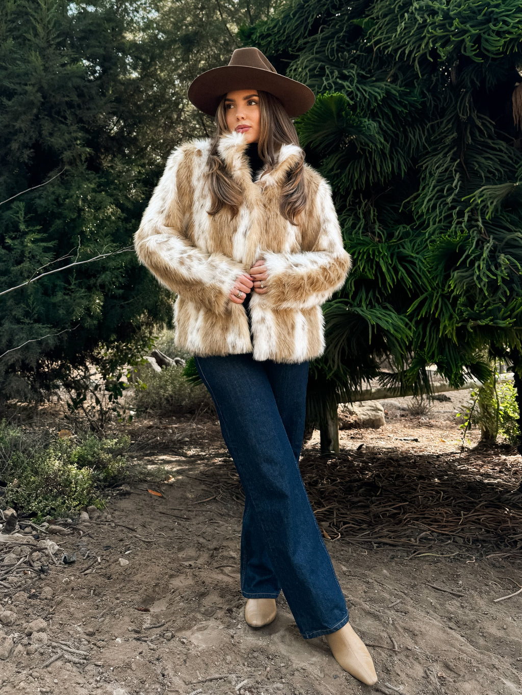 Aslan Faux Fur Coat - Stitch And Feather