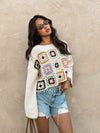 Haisley Patchwork Crochet Sweater - Stitch And Feather