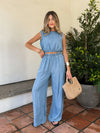 Isola Crop Top in Denim - Stitch And Feather