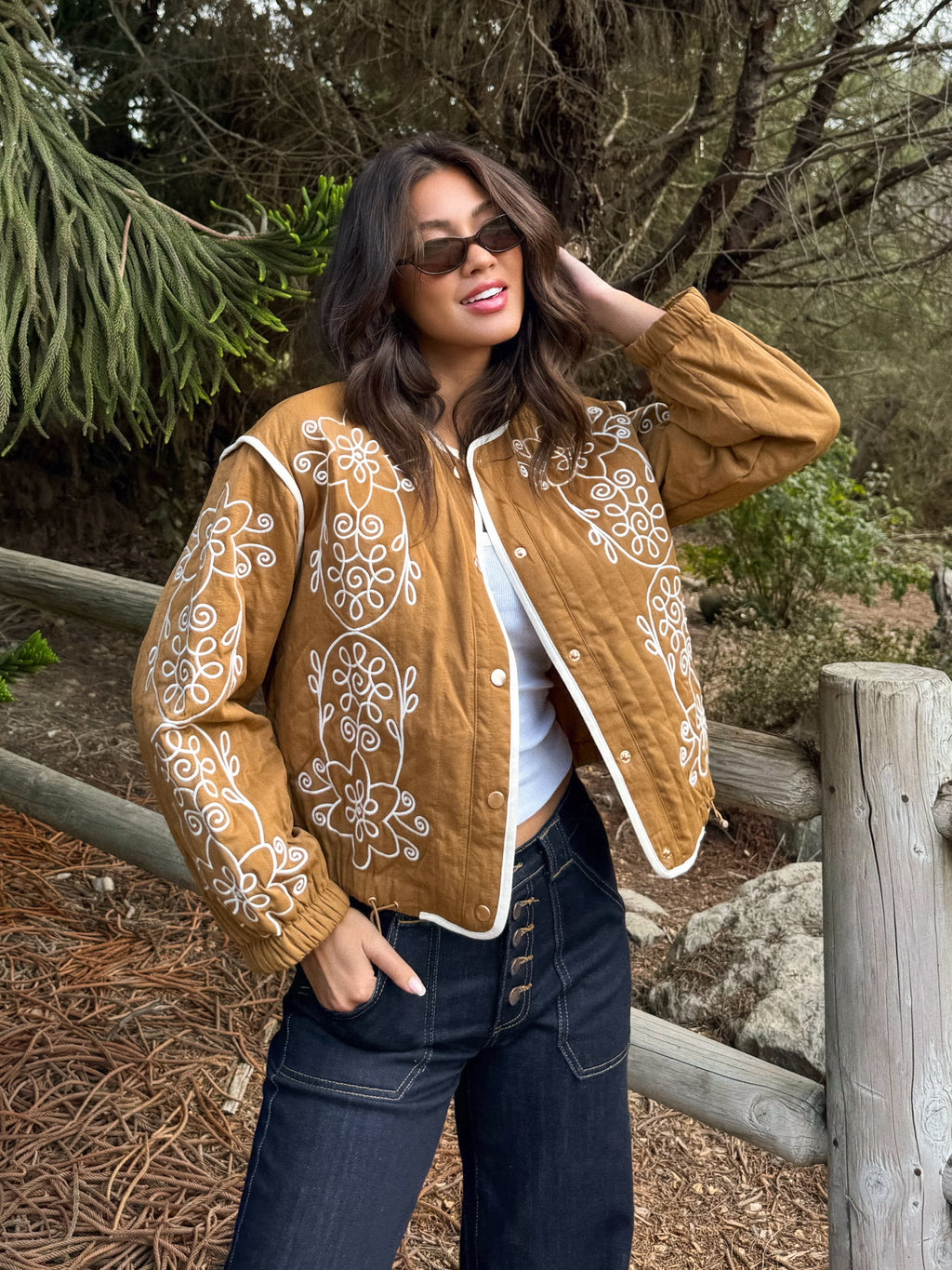 Kendra Embroidered Quilted Jacket - Stitch And Feather