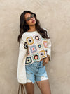 Haisley Patchwork Crochet Sweater - Stitch And Feather