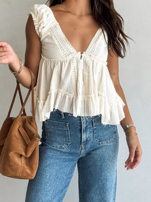 Dulce Lace Babydoll Top - Stitch And Feather