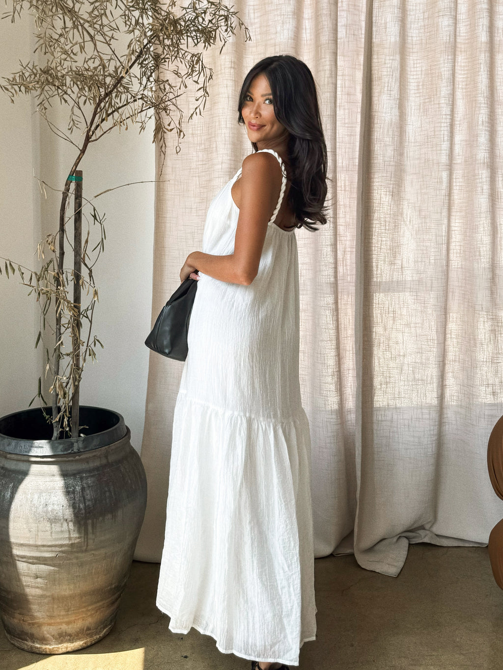 Tallulah Maxi Dress in White - Stitch And Feather