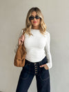 Dale Shirred Long Sleeve in White