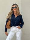 Laurie Button Knit Sweater in Navy - Stitch And Feather