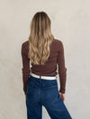 Mia Long Sleeve Knit Top in Brown