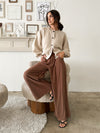 Espresso Front Pleated Pants - Stitch And Feather