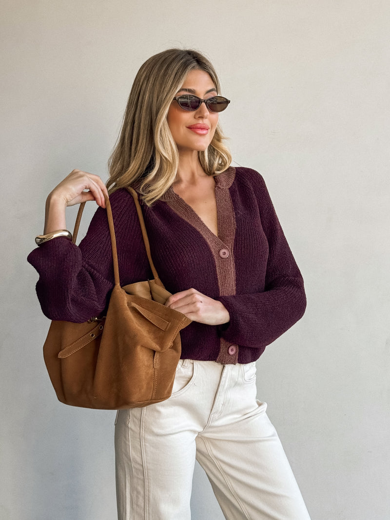 Sugar Plum Ribbed Knit Cardigan