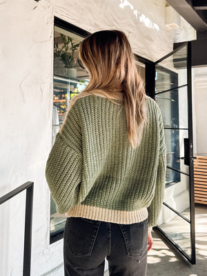 Flora Knit Cardigan in Green - Stitch And Feather