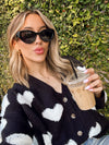 Soulmate Heart Print Sweater in Black - Stitch And Feather